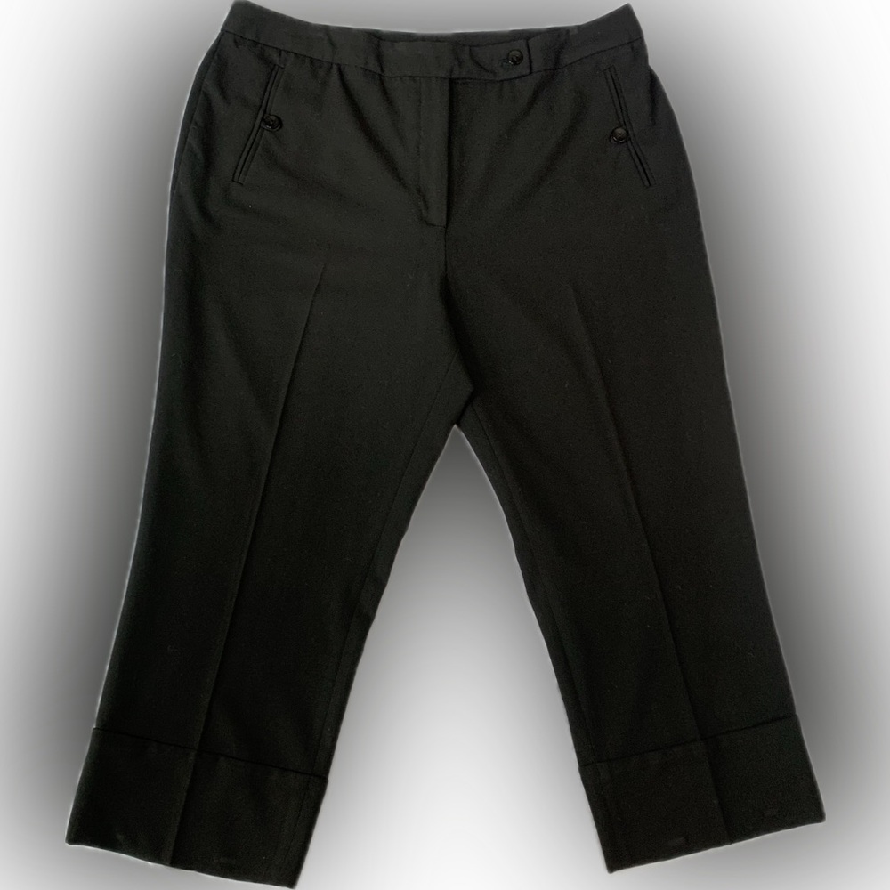 KENAR cuffed capri pants, black size 12